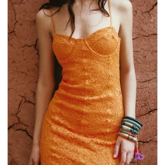 jewels dress orange 【最終価格】 ワッフルテラコッタドレス/ジップアップ/ボリューム袖/オープン